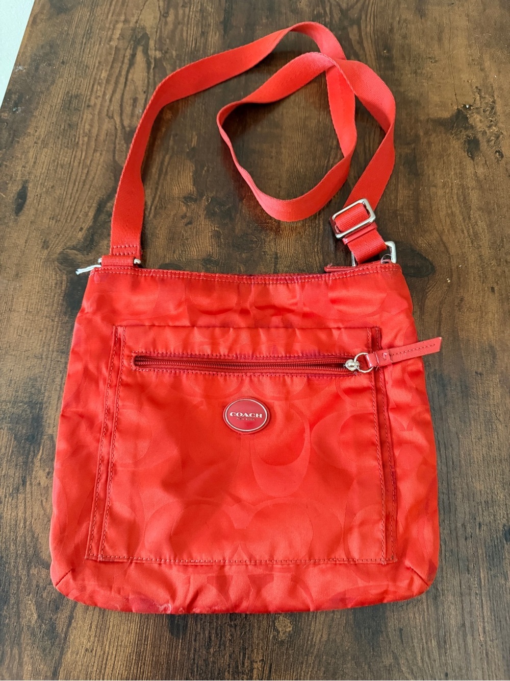 Coach Orange Nylon Crossbody Bag